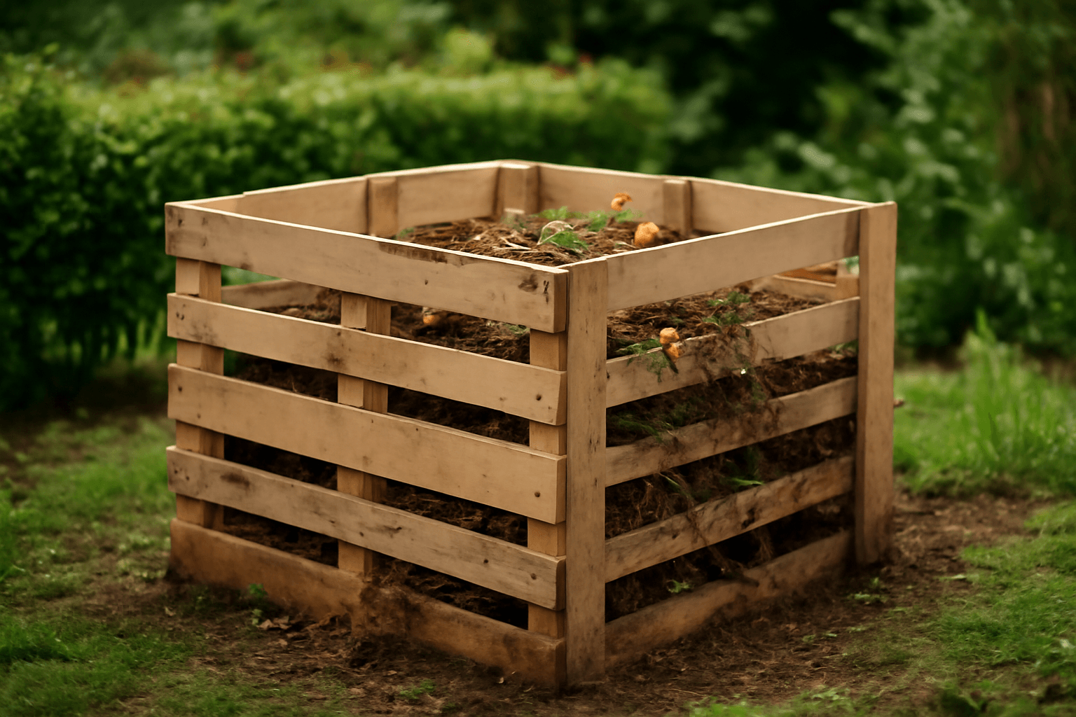 Kompostownik ogrodowy z palet DIY instrukcja