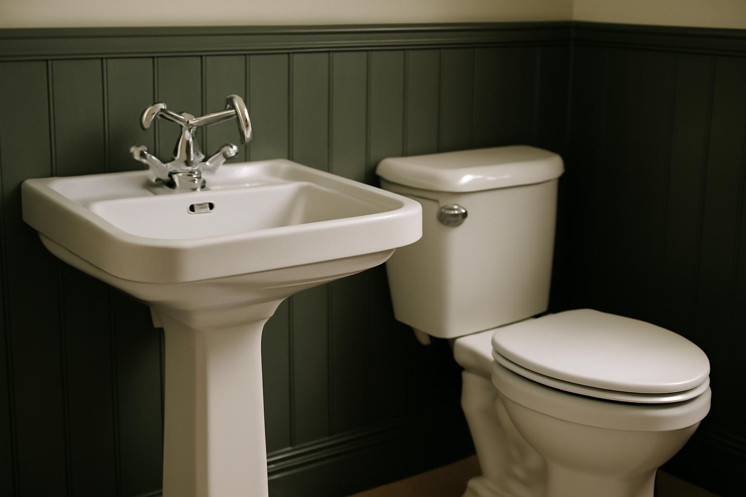 Mała łazienka vintage z prysznicem