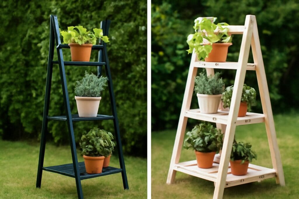 Porównanie: kwietnik-drabinka vs regał na kwiaty DIY
