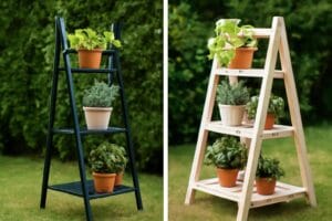 Porównanie: kwietnik-drabinka vs regał na kwiaty DIY